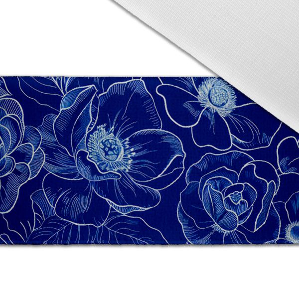 Designat eko-läder med tryck blommor blåtryck imitation