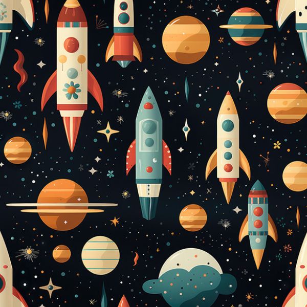Panel med mönster 86 softshelloverall Ayman rymdraket