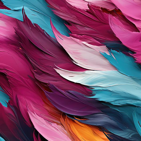 Viskosduk 150cm färgade fjädrar