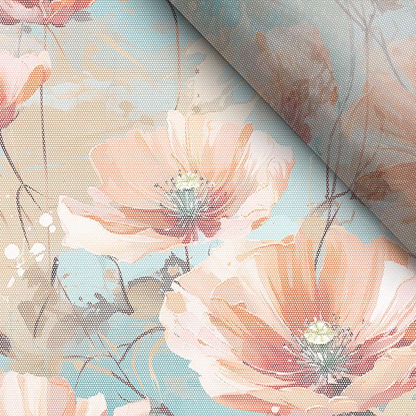 Elastisk äkta silke poppy pastell