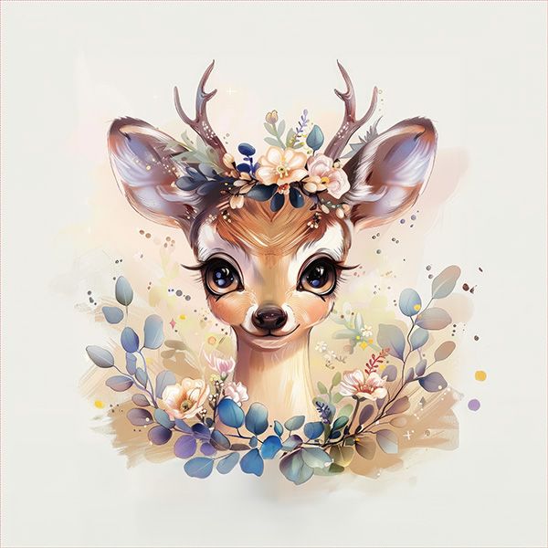 Trikå Takoy PANEL 50x60 cm flowers deer