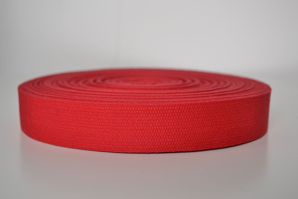 Bomullsband 3 cm röd