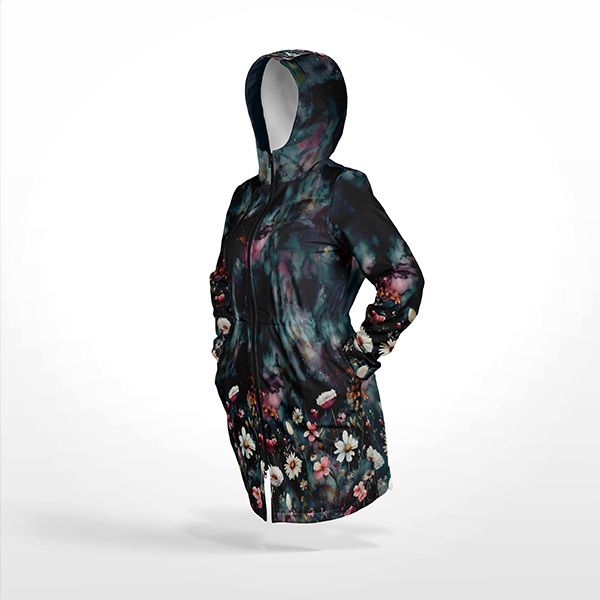 Design eko-läder med tryck akvarell margareter Diana 700g - littet mönster