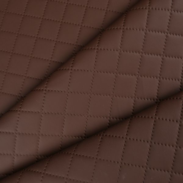 Eko-läder quiltat med varme mörkbrun