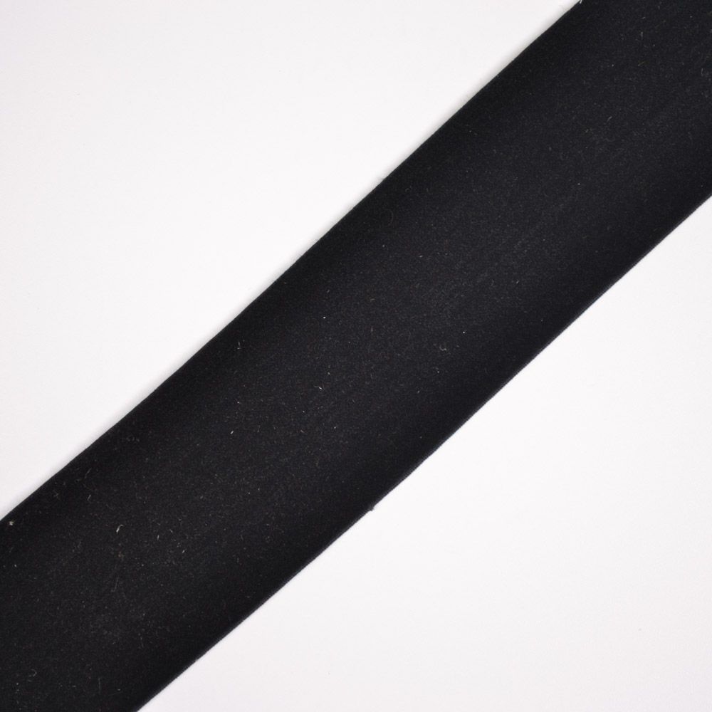 Elastiskt sammet resårband 4 cm svart