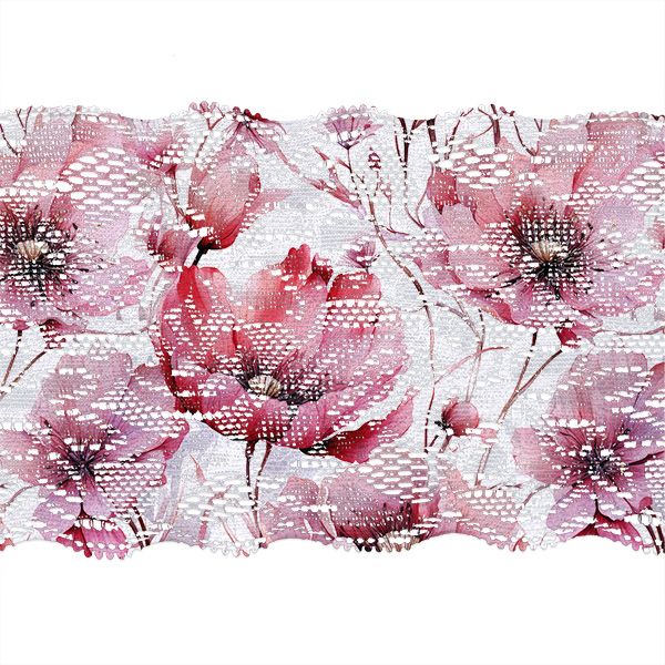 Vattentät polyester TD/NS med tryck blommor Rosa skönhet
