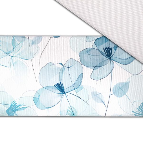 Konstsilke/silky elastisk blå rökiga blommor