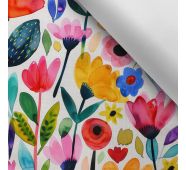Vattentät polyester TD/NS med tryck färgstarka blommor Luana