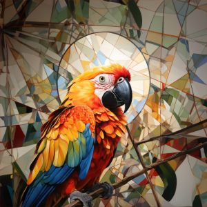 Panel från vattentät polyester 50x50 papegoja