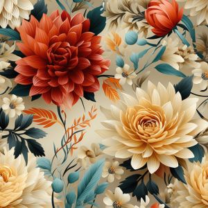 Vattentät polyester TD/NS med tryck romantiska blommor Riam