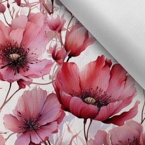 Vattentät polyester TD/NS med tryck blommor Rosa skönhet