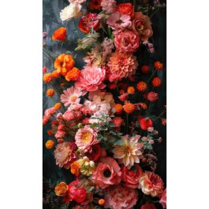 Panel för stång, fotobakgrund 160x265 cm stora blommor