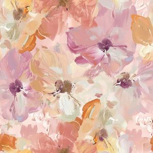 Konstsilke/silky elastisk rosa blommor Leyla maxi mönster