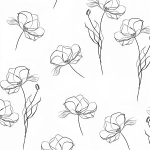 Konstsilke/silky elastisk blommor skiss maxi mönster