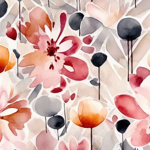 2:a klass - Bomull premium Takoy akvarell blommor Aiva