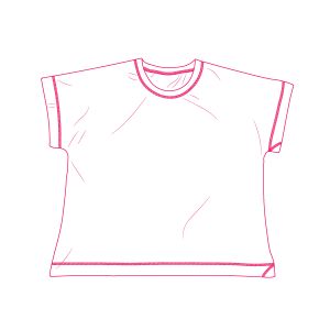 PDF symönster T-shirt med rullade ärmar för kvinnor Daisy