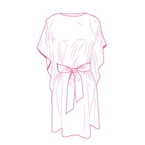 PDF symönster Lös klänning med bälte för kvinnor Avima