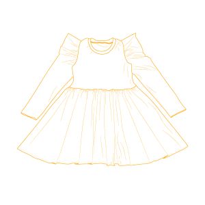 PDF symönster Barnklänning med randiga långa ärmar Olívia