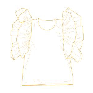 PDF symönster Barn T-shirt med volangärmar Bianca