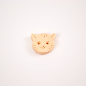 Träknappar Handmade katt - set 10 st