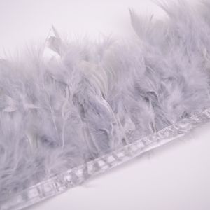 Revär - kalkonfjädrar 15 cm grå
