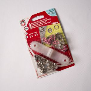 Nittryckknappar 10 mm rosa - set 15 st