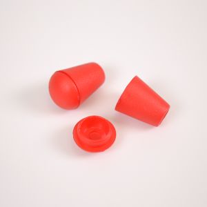 Plast sladdände för snöre 4 mm röd - set 10 st