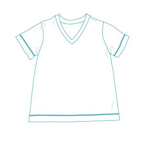 PDF symönster V-ringad T-shirt för män
