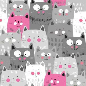 Panel för PUL blöjbyxor gråa katter