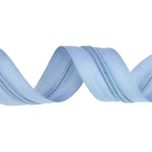 Spiraldragkedja metervara #3 mm ljusblå utan dragkedjelöppare